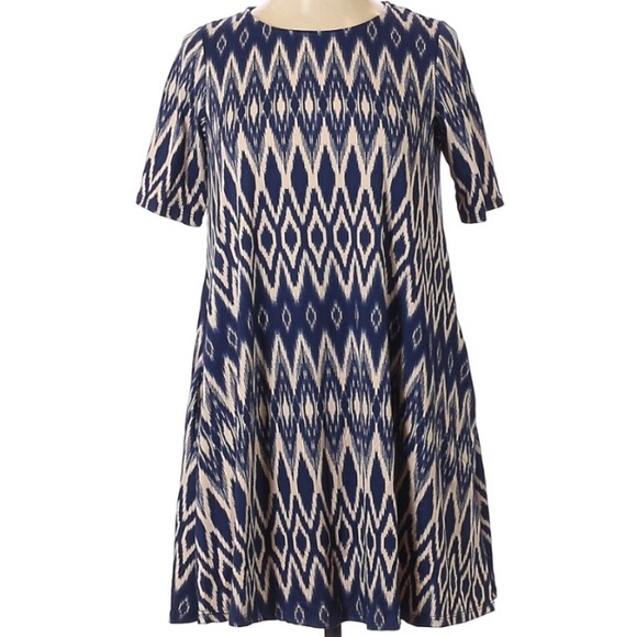 Blue Chevron Pattern Lightweight Dress Size XS - Picture 1 of 7